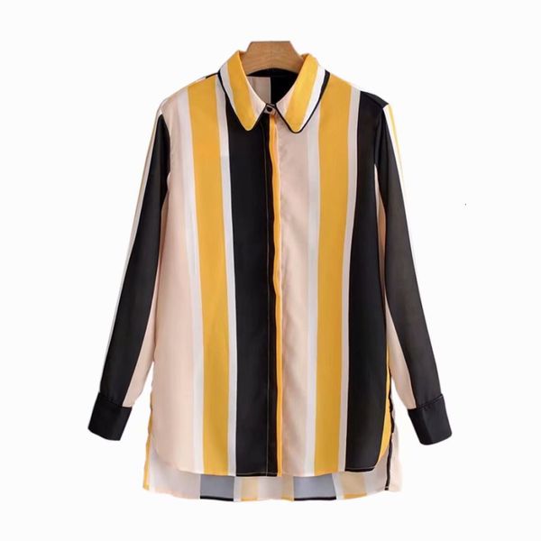 women's knits & tees vintage woman yellow stripe patchwork chiffon shirt spring autumn fashion office ladies soft blouses female e, White
women's knits & tees vintage woman yellow stripe patchwork chiffon shirt spring autumn fashion office ladies soft blouses female e, White