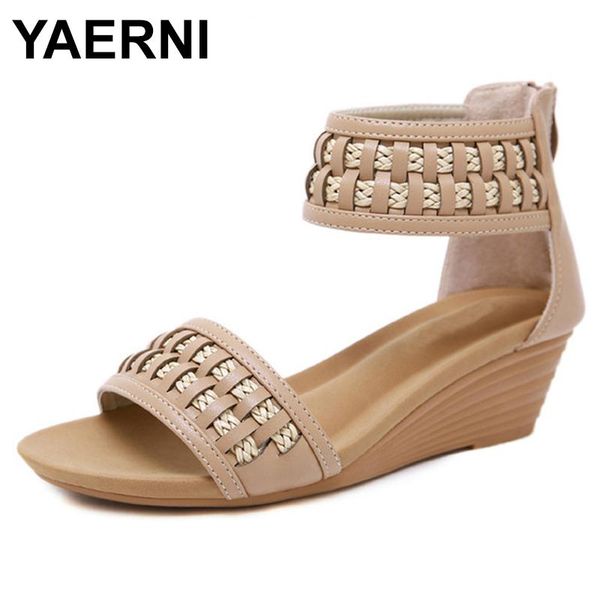 women elegant comfort sandals ankle wrap bohemia boho shoes summer beach med heel platform wedge heels plus size, Black
women elegant comfort sandals ankle wrap bohemia boho shoes summer beach med heel platform wedge heels plus size, Black