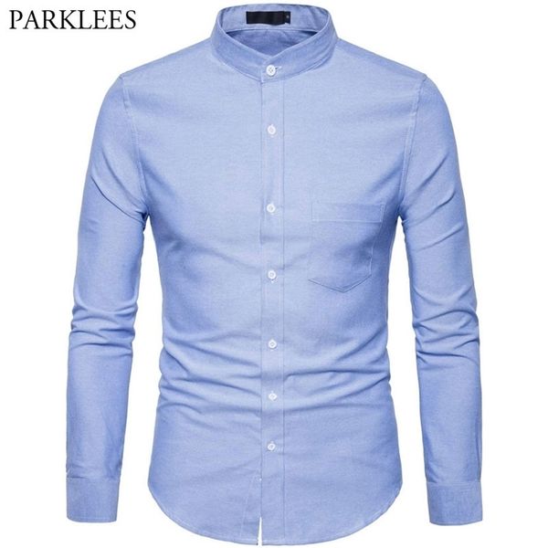 oxford cotton shirt men spring casual slim fit stand collar mens dress shirts long sleeve solid chemise homme army green 210721, White;black
oxford cotton shirt men spring casual slim fit stand collar mens dress shirts long sleeve solid chemise homme army green 210721, White;black