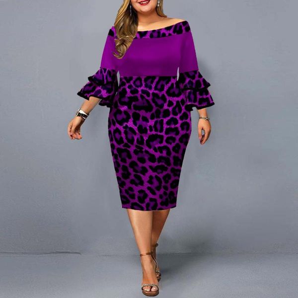 plus size dresses women elegant leopard printed party dress 2021 autumn ladies chic flare sleeve evening club 3xl 4xl 5xl, Black
plus size dresses women elegant leopard printed party dress 2021 autumn ladies chic flare sleeve evening club 3xl 4xl 5xl, Black