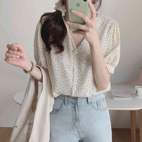 women's blouses & shirts shinshan-blouse of chiffon polka dots with v-neck cleavage, women's clothes, summer shirts and short slee, White
women's blouses & shirts shinshan-blouse of chiffon polka dots with v-neck cleavage, women's clothes, summer shirts and short slee, White