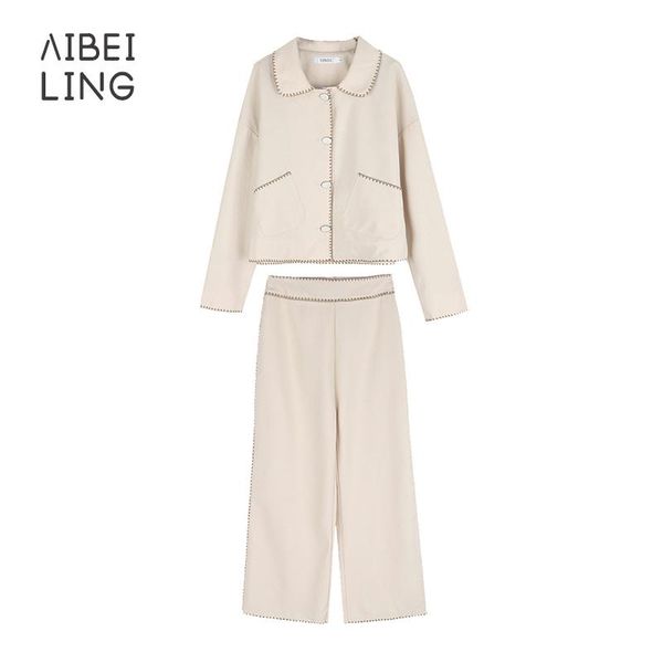 women's suits & blazers retro casual apricot blazer early autumn two piece suit, White;black
women's suits & blazers retro casual apricot blazer early autumn two piece suit, White;black