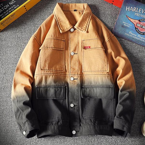 men's jackets men gradient lapel denim jacket long sleeve fashion fall products slim, Black;brown
men's jackets men gradient lapel denim jacket long sleeve fashion fall products slim, Black;brown