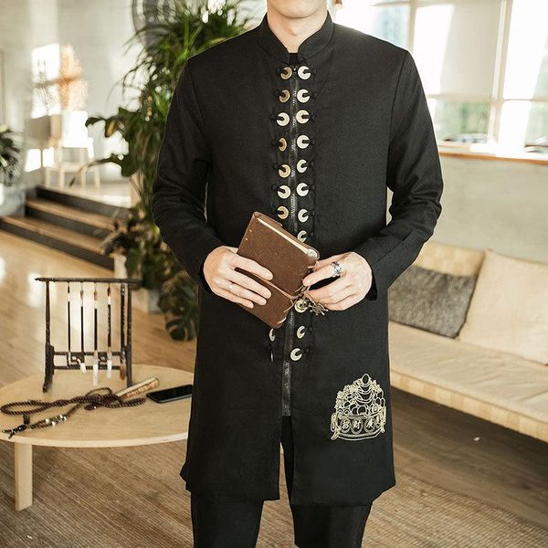 men's jackets autumn winter outfit copper money embroidery jacket windbreaker chinese wind cotton linen long clothes large size coat, Black;brown
men's jackets autumn winter outfit copper money embroidery jacket windbreaker chinese wind cotton linen long clothes large size coat, Black;brown