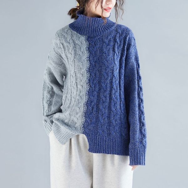 women thick warm casual sweater new autumn winter simple style turtleneck patchwork color female knitted pullover s2547 210412, White;black
women thick warm casual sweater new autumn winter simple style turtleneck patchwork color female knitted pullover s2547 210412, White;black