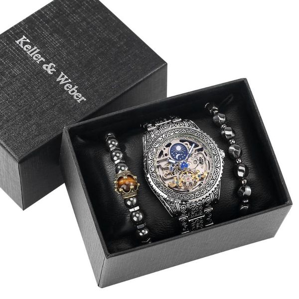 wristwatches luxury silver men's mechanical watch chic hollow dial clock fashion elastic man bracelet halloween gift with box to husban, Slivery;brown
wristwatches luxury silver men's mechanical watch chic hollow dial clock fashion elastic man bracelet halloween gift with box to husban, Slivery;brown