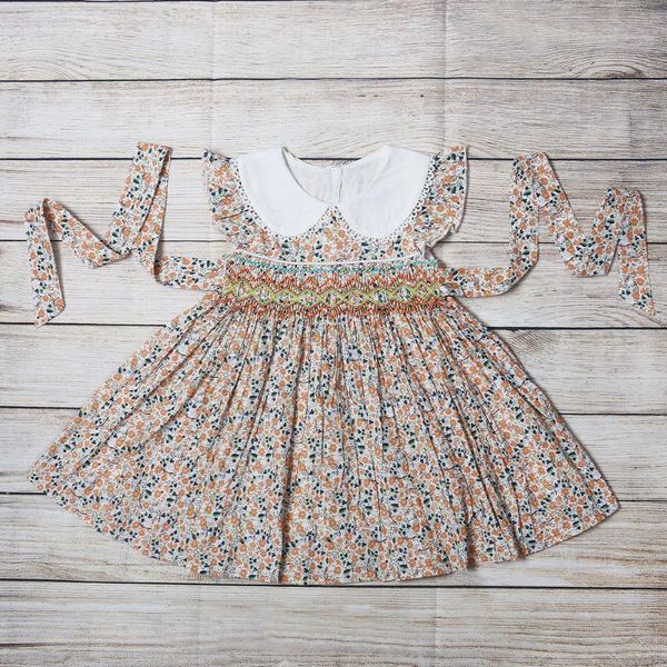 boutique smock 100%cotton hand embroidery dress kids girl sleeveless child wear princess clothes for girls girl's dresses, Red;yellow
boutique smock 100%cotton hand embroidery dress kids girl sleeveless child wear princess clothes for girls girl's dresses, Red;yellow