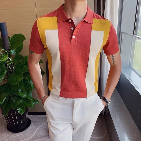 t shirts selling high-quality men's short-sleeved shirt personalized fashion slim lapel half sleeve knit polo botto, White;black
t shirts selling high-quality men's short-sleeved shirt personalized fashion slim lapel half sleeve knit polo botto, White;black