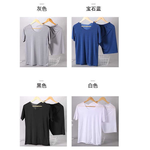 short sleeve shorts set summer men's home wear ice silk t-shirt set leisure sports breathable light pajamas2022, Gray
short sleeve shorts set summer men's home wear ice silk t-shirt set leisure sports breathable light pajamas2022, Gray