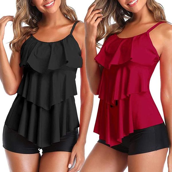 women's swimwear 2pcs women ruffle slim shorts bikini set bathing suit push up bandage spaghetti strap, White;black
women's swimwear 2pcs women ruffle slim shorts bikini set bathing suit push up bandage spaghetti strap, White;black