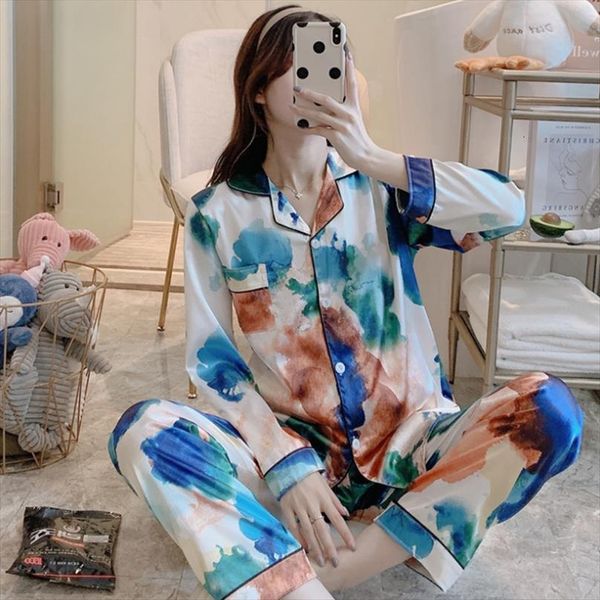 faux silk satin pajamas women sleepwear set long sleeve home clothes for sleeping shirt wear, Black;red
faux silk satin pajamas women sleepwear set long sleeve home clothes for sleeping shirt wear, Black;red