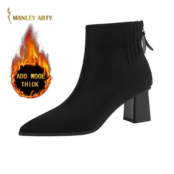 boots winter thick heel women casual party pointed point versatile british style suede high heels short, Black
boots winter thick heel women casual party pointed point versatile british style suede high heels short, Black