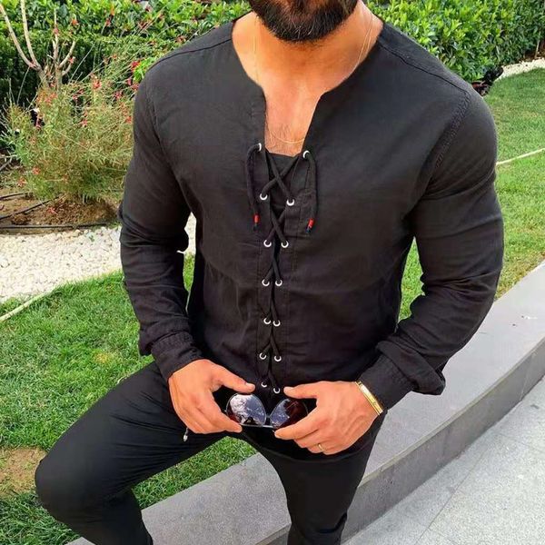 men's shirts 2021 caual port long leeve cotton linen with lace collar and corded plaet, White;black
men's shirts 2021 caual port long leeve cotton linen with lace collar and corded plaet, White;black