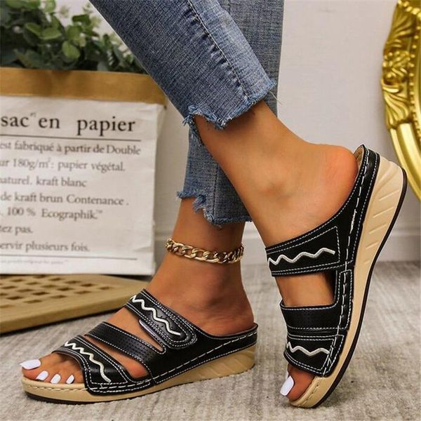 slippers designer large size women's summer bottom women sandals casual fashion slope heel platform womens slides, Black
slippers designer large size women's summer bottom women sandals casual fashion slope heel platform womens slides, Black