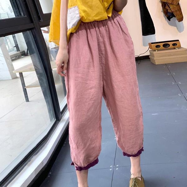 women's pants & capris harlan literary retro style linen contrast color loose casual was thin feet mouth buckle 5554, Black;white
women's pants & capris harlan literary retro style linen contrast color loose casual was thin feet mouth buckle 5554, Black;white