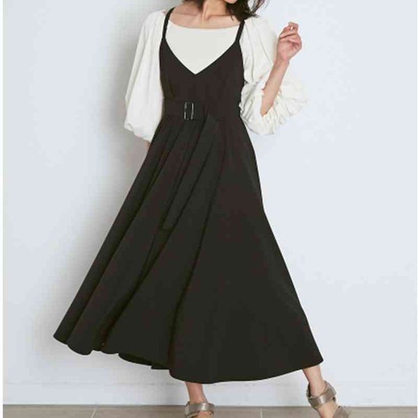 v neck sleeveless camis dress women high waist hip a line long vestidos spring back cross design solid loose robe 210514, Black;gray
v neck sleeveless camis dress women high waist hip a line long vestidos spring back cross design solid loose robe 210514, Black;gray