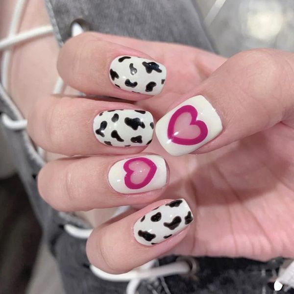 24pcs press on nails with designs short cow millennium soft girl false suitable for any occasion dw, Red;gold
24pcs press on nails with designs short cow millennium soft girl false suitable for any occasion dw, Red;gold
