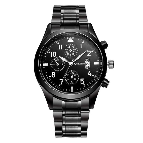 watch men's waterproof calendar black stainless steel band business sports, Slivery;brown
watch men's waterproof calendar black stainless steel band business sports, Slivery;brown