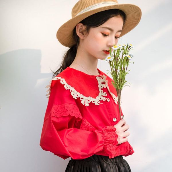 shirts 2021 spring long sleeve red shirt for junior girl elegant school clothing, White;black
shirts 2021 spring long sleeve red shirt for junior girl elegant school clothing, White;black