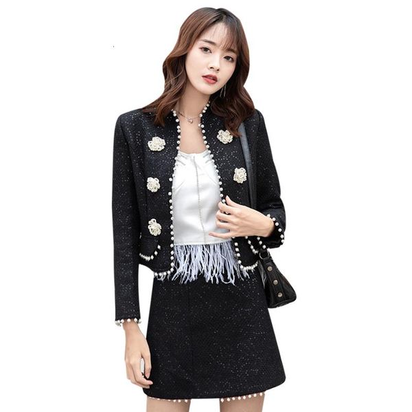 two piece dress 2021 runway autumn winter women tweed 2 set fashion bead diamond-inlaid jacket coat+ mini short skirt suits, White
two piece dress 2021 runway autumn winter women tweed 2 set fashion bead diamond-inlaid jacket coat+ mini short skirt suits, White
