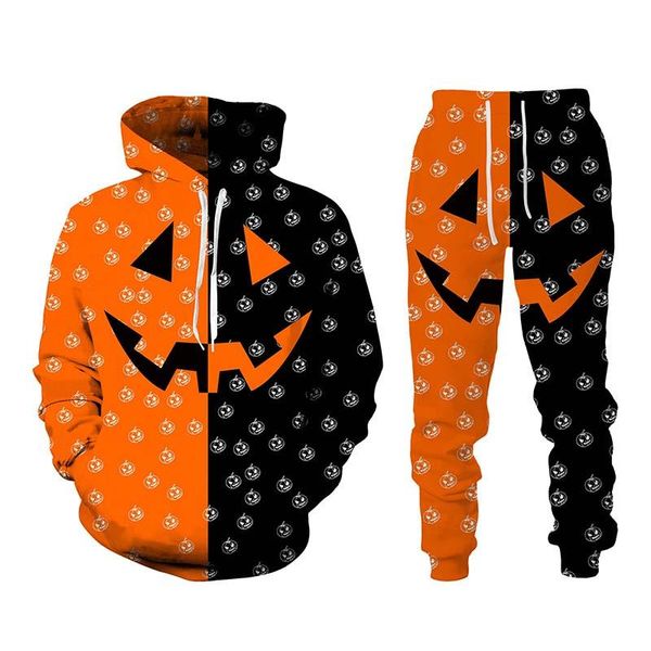 men's tracksuits halloween 3d pumpkin head print cool fashion sweater and pants two-piece suit, Gray
men's tracksuits halloween 3d pumpkin head print cool fashion sweater and pants two-piece suit, Gray