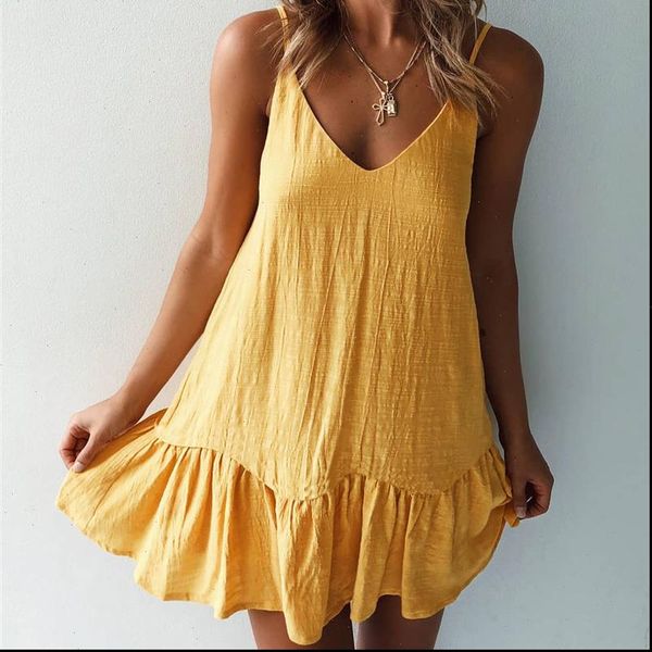 loose summer cotton white womens dress halter v neck ruffled casual spaghetti strap mini beach clothes for, Black;gray
loose summer cotton white womens dress halter v neck ruffled casual spaghetti strap mini beach clothes for, Black;gray