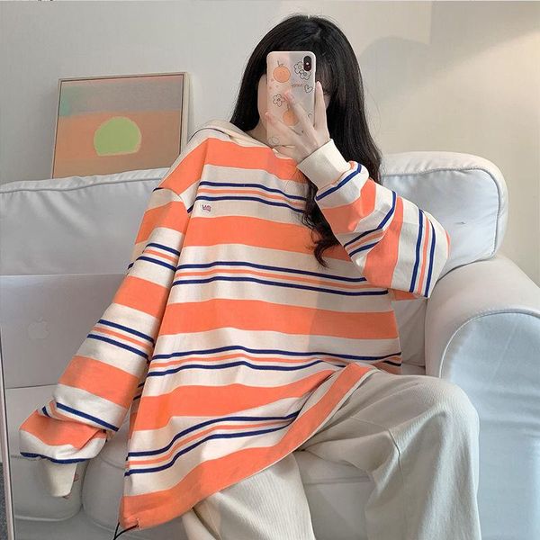 women's hoodies & sweatshirts cotton 2021 autumn japanese style orange stripe hoodie women bf lazy oversized sweatshirt long sleeve, Black
women's hoodies & sweatshirts cotton 2021 autumn japanese style orange stripe hoodie women bf lazy oversized sweatshirt long sleeve, Black
