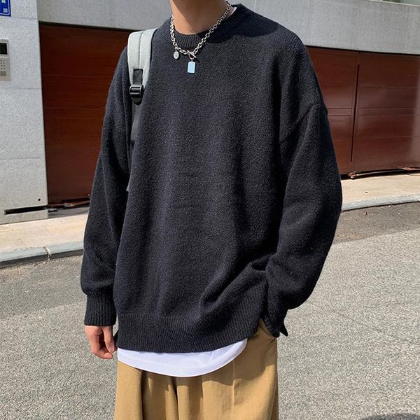 men's sweaters men pullover sweater round collar loose males leisure soft warm chic trendy student knitted street wear all-match couple, White;black
men's sweaters men pullover sweater round collar loose males leisure soft warm chic trendy student knitted street wear all-match couple, White;black