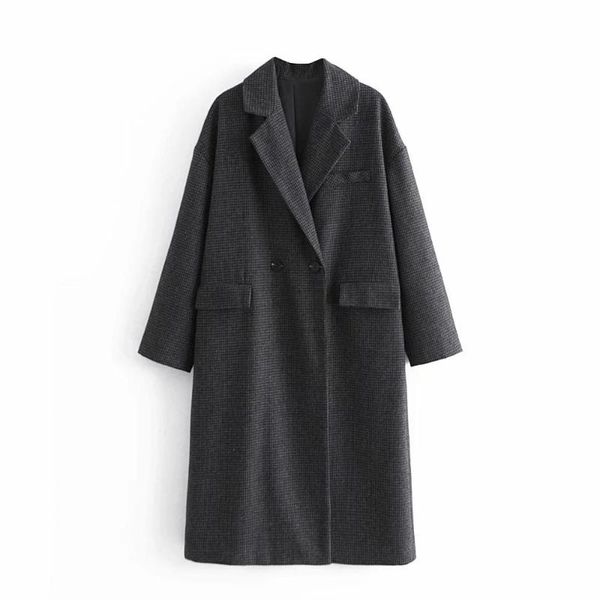 women's wool & blends winter women check coat elegant lady vintage long jackets warm thicken casual woman windbreaker outfits, Black
women's wool & blends winter women check coat elegant lady vintage long jackets warm thicken casual woman windbreaker outfits, Black