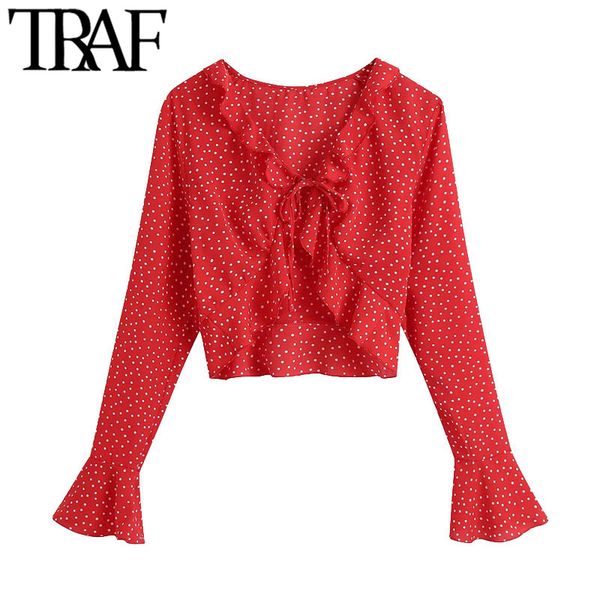 traf women fashion with bow tie polka dot cropped blouses vintage long sleeve ruffled female shirts blusas chic 210415, White
traf women fashion with bow tie polka dot cropped blouses vintage long sleeve ruffled female shirts blusas chic 210415, White