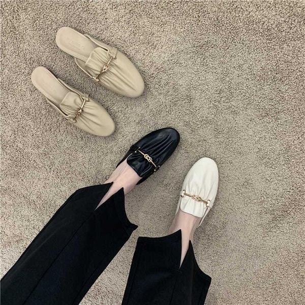 slippers 2021 summer outdoor flat semi women's toe cap french joker for women mules, Black
slippers 2021 summer outdoor flat semi women's toe cap french joker for women mules, Black