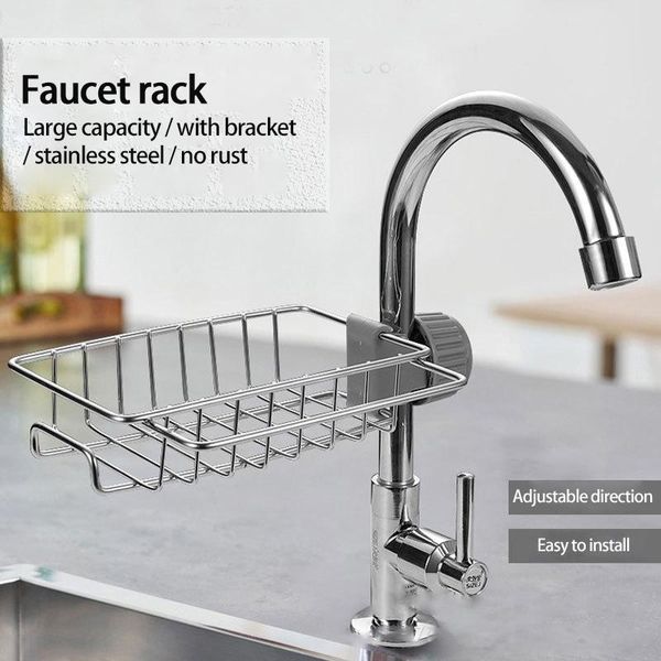 1pc stainless steel faucet rack kitchen storage shelf sponge dish cloth finishing drain bathroom rag dry & organization
1pc stainless steel faucet rack kitchen storage shelf sponge dish cloth finishing drain bathroom rag dry & organization