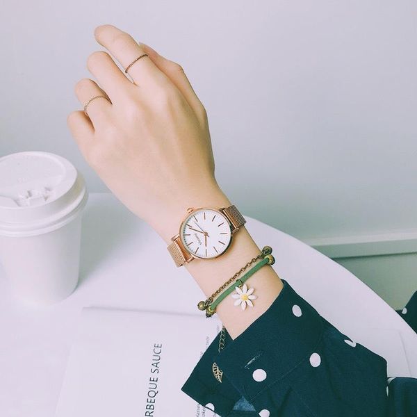 wristwatches luxury women fashion rose gold watches ulzzang brand qualities steel mesh strap ladies simple silver quartz watch, Slivery;brown
wristwatches luxury women fashion rose gold watches ulzzang brand qualities steel mesh strap ladies simple silver quartz watch, Slivery;brown