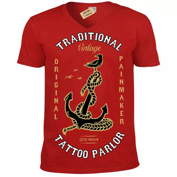 tattoo palor t-shirt vintage original pain anchor mens v neck, White;black
tattoo palor t-shirt vintage original pain anchor mens v neck, White;black