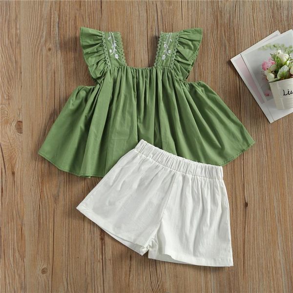 baby girl sleeveless short pants suit toddlers contrast color clothes set summer embroidery wrinkle outfits clothing sets, White
baby girl sleeveless short pants suit toddlers contrast color clothes set summer embroidery wrinkle outfits clothing sets, White