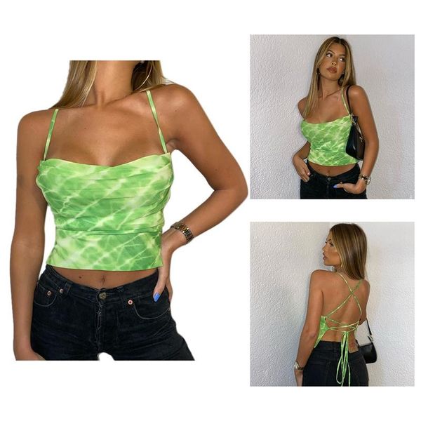 women's tanks & camis tie dye backless bandage party fashion summer hollow out chic vintage sweet crop, White 
women's tanks & camis tie dye backless bandage party fashion summer hollow out chic vintage sweet crop, White