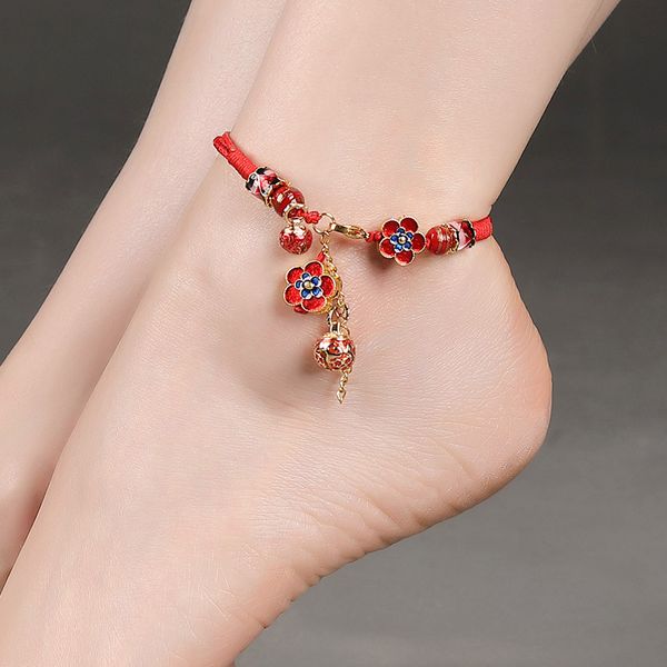 oriental style red string maiden anklet glaze stone for women weaving red flower charms beaded anklet foot chain jewelry, Red;blue
oriental style red string maiden anklet glaze stone for women weaving red flower charms beaded anklet foot chain jewelry, Red;blue