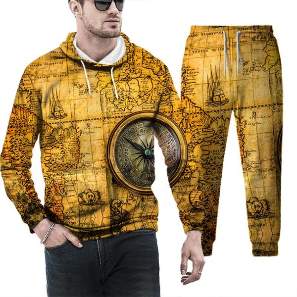 men's tracksuits sportswear hooded sweater set 3d navigator printed long sleeve trousers spring and autumn, Gray
men's tracksuits sportswear hooded sweater set 3d navigator printed long sleeve trousers spring and autumn, Gray
