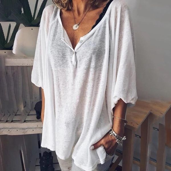 women's t-shirt fashion women summer casual soild long ladies shirt sleeve loose vintage tshirt female streetwear, White
women's t-shirt fashion women summer casual soild long ladies shirt sleeve loose vintage tshirt female streetwear, White