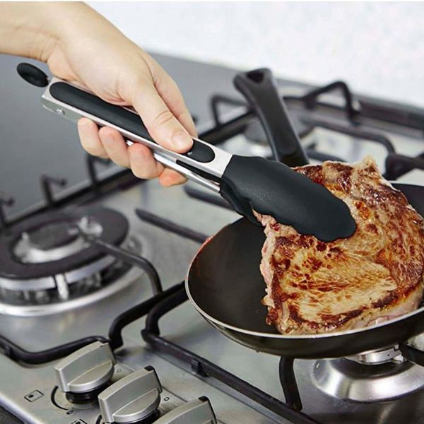 tools & accessories utility tong with rubber tip and locking clip, 9-inch kitchen bbq cooking tool
tools & accessories utility tong with rubber tip and locking clip, 9-inch kitchen bbq cooking tool