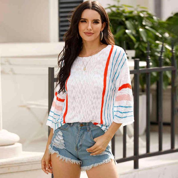 rainbow stripes for women casual overshoot the neck of knitted sweater fashion extension sleeve loose streetwear white, White;black
rainbow stripes for women casual overshoot the neck of knitted sweater fashion extension sleeve loose streetwear white, White;black