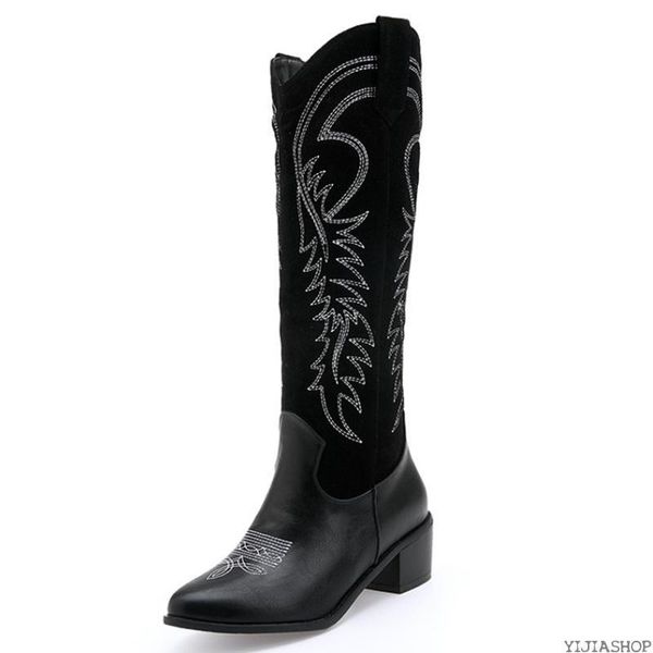 boots western cowgirl pointed winter warm cowboy shoes women knee high female cossack botasmuje, Black
boots western cowgirl pointed winter warm cowboy shoes women knee high female cossack botasmuje, Black