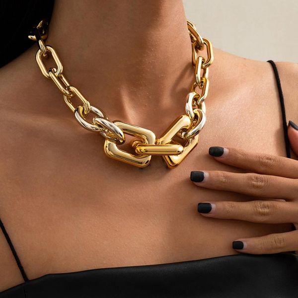 chains aensoa punk chunky golden cuban chain choker necklace jewelry for women male hip hop big thick clavicle charm, Silver
chains aensoa punk chunky golden cuban chain choker necklace jewelry for women male hip hop big thick clavicle charm, Silver