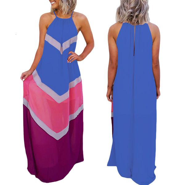 beach women spaghetti es colorful stripes printing halter neck sleeveless loose casual floor length summer arrivals, Black;gray
beach women spaghetti es colorful stripes printing halter neck sleeveless loose casual floor length summer arrivals, Black;gray