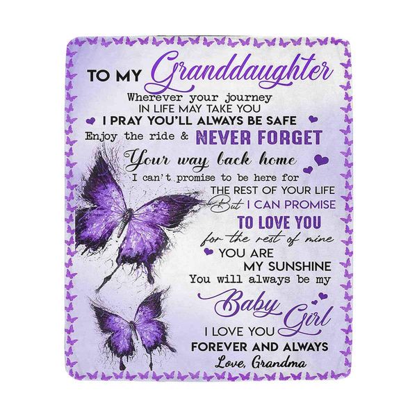 Personalized Text Fleece Blanket Throw Purple Butterfly Soft Cozy Plush Fleece Warm Solid Colors Traveling Throw Blanket 60"x80"
Personalized Text Fleece Blanket Throw Purple Butterfly Soft Cozy Plush Fleece Warm Solid Colors Traveling Throw Blanket 60"x80"