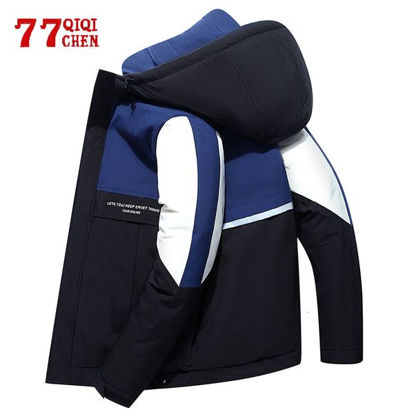 winter casual jacket men white duck down parka slim thicken warm patchwork hooded coat male windbreaker chaquetas, Black
winter casual jacket men white duck down parka slim thicken warm patchwork hooded coat male windbreaker chaquetas, Black