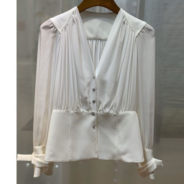 spring fashion designers with v-solid white shirt elegant women's blouses office shirts
spring fashion designers with v-solid white shirt elegant women's blouses office shirts