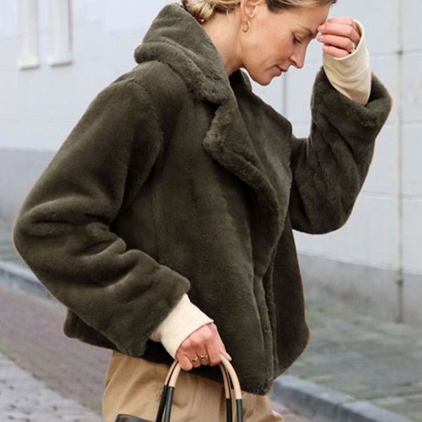 winter warm ffy faux fur coats jackets women cropped jacket turn down collar open front overcoat elegant autumn park, Black
winter warm ffy faux fur coats jackets women cropped jacket turn down collar open front overcoat elegant autumn park, Black