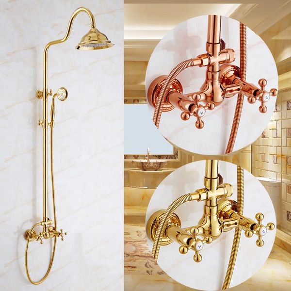bathroom shower sets antique luxury gold brass faucet set black dual ceramic handle tub mixer with hand rose
bathroom shower sets antique luxury gold brass faucet set black dual ceramic handle tub mixer with hand rose