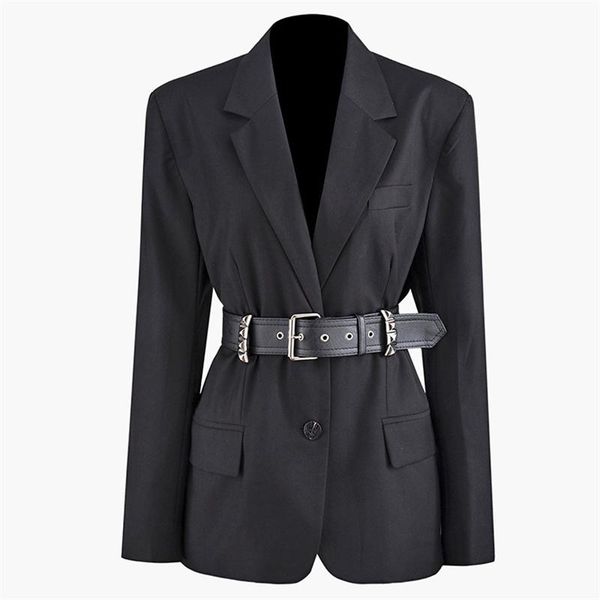 women's suits & blazers fashion women slim blazer rivet waist button long-sleeved suit single-breasted solid black jacket, White;black
women's suits & blazers fashion women slim blazer rivet waist button long-sleeved suit single-breasted solid black jacket, White;black